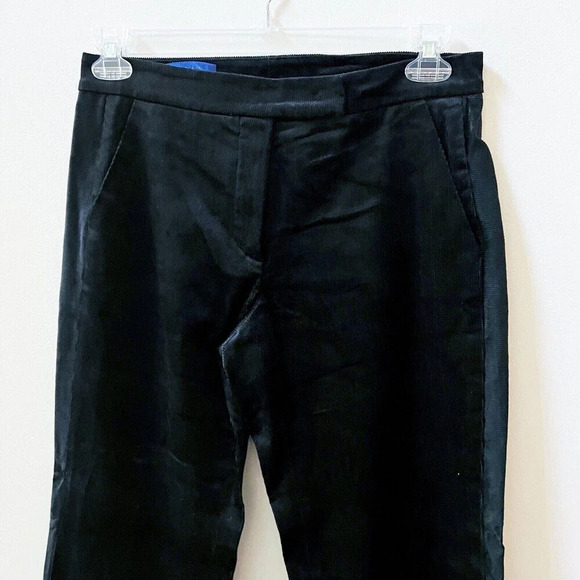 Liliu Black Velvet Corduroy High Rise Straight Leg Pants Womens 32 x 32 - Picture 5 of 11
